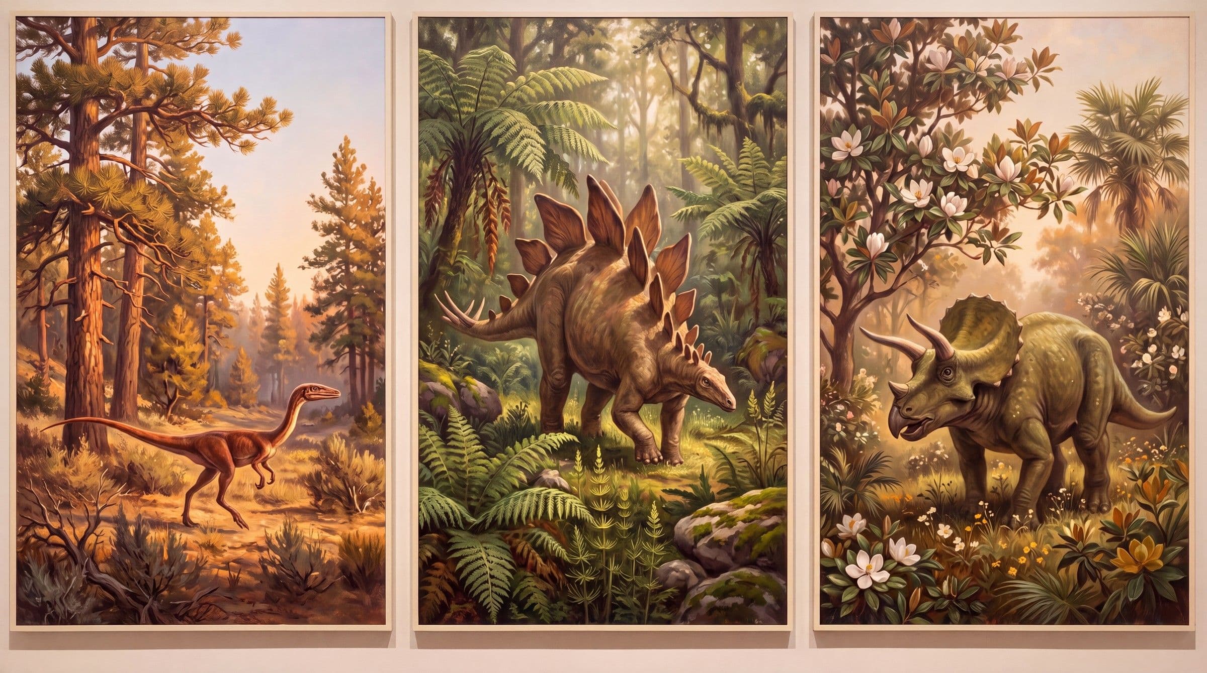 Dinosaurernes tid i tre kapitler